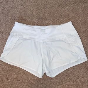 White Lululemon speed shorts size 6